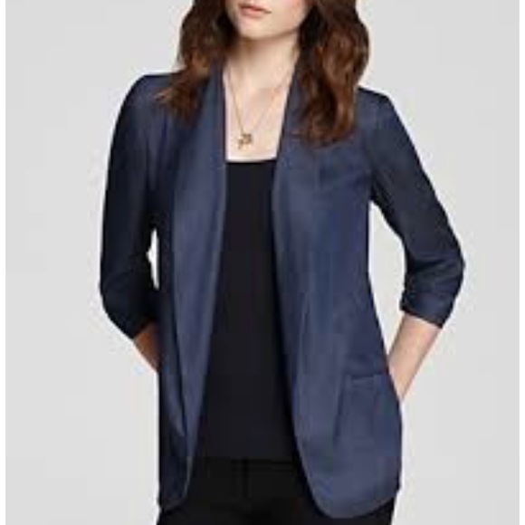 Aqua Chambray Blazer - Picture 1 of 8